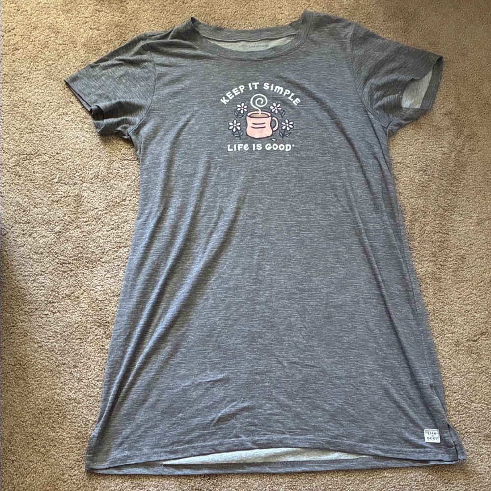 Life Is Good Heather Gray Sleep Shirt